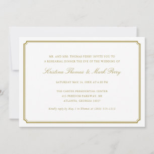 Festliches Hochzeitessen in Gold - Probe Einladung