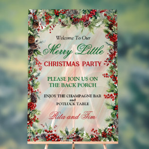 Festliches Holly Border Weihnachtsfest - Party Acrylschild