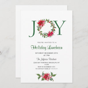 Festliches Holly Wreath Weihnachten Einladung