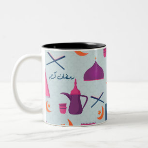 Festliches islamisches Ramadan-Design Zweifarbige Tasse