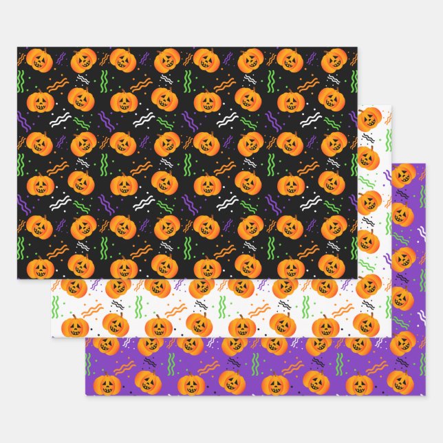 Festliches Jack-o'-LaternenHalloween Geschenkpapier Set (Set)