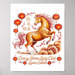 Festliches Jahr 2026 des Crazy Horse Lady Club Lun Poster