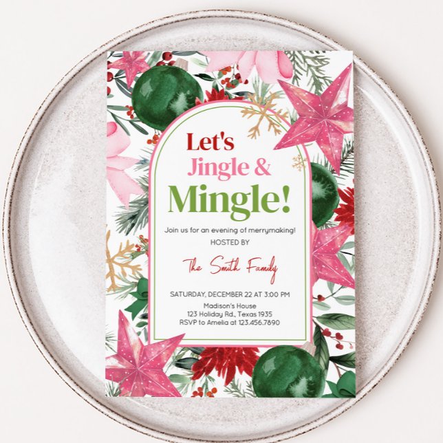 Festliches Jingle und Mingle Weihnachts-Party Einladung (Merrymaking Jingle and Mingle Christmas Party Invitation)