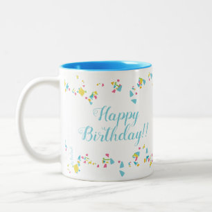 Festliches Konfetti Alles Gute zum Geburtstag Tass Zweifarbige Tasse