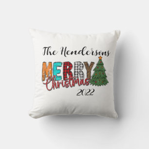 Festliches Land Frohe Weihnachtsbaum Kissen