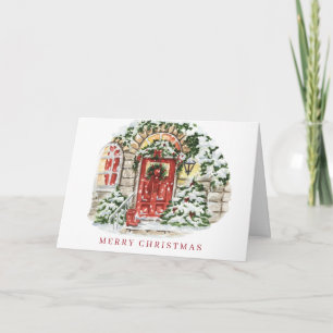 Festliches Landhaus-Weihnachtsgruß für Unternehmen Feiertagskarte