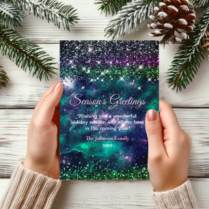 Festliches Lila Grün Glitter Weihnachten Neujahr