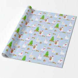 Festliches Llama Weihnachtswrapping Papier Geschenkpapier