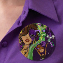 Festliches Mardi Gras Karneval Abzeichen | Lila Gr