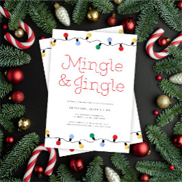 Festliches Mingle & Jingle Weihnachtslicht Party Einladung