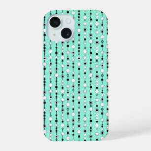 Festliches Muster mit Perlenkette und Schmuckstern iPhone 15 Hülle