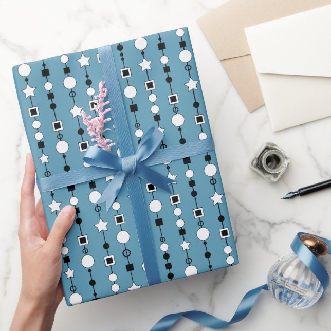 Festliches Muster mit Schnurperlen und Schmuckster Geschenkpapier (Schenken)