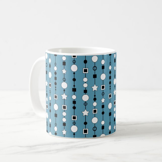 Festliches Muster mit Schnurperlen und Schmuckster Kaffeetasse (Vorderseite Links)