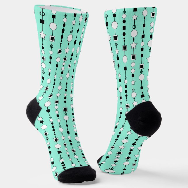 Festliches Muster mit Schnurperlen und Schmuckster Socken (Gewinkelt)