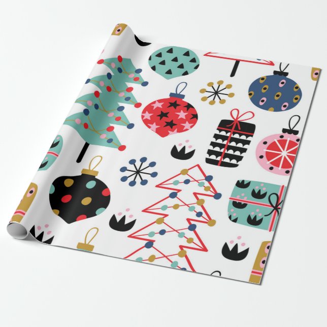 festliches Musterfeiertage Weihnachten Geschenkpapier (Ungerollt)