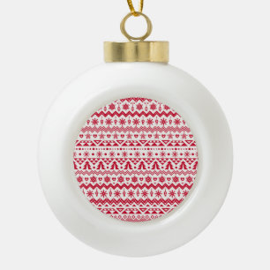 Festliches nahtloses Weihnachtsmuster. Keramik Kugel-Ornament
