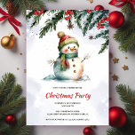 Festliches Niedliches Snowman Weihnachts-Party Einladung<br><div class="desc">Aquarellfarbene Weihnachtszeit-Party Einladung. Dieses reizvolle Design besticht durch einen bezaubernden Schneemann,  der einen Hut trägt und einen gemütlichen Schal trägt,  der von festlichen Dekorationen umgeben ist. Der fröhliche Ausdruck und die lebhaften Farben Set sind der perfekte Ton für eine fröhliche Ansammlung.</div>