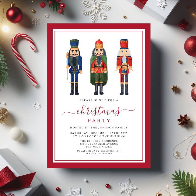 Festliches Nutcracker-Weihnachtsfest - Party Einladung (Festive Nutcracker Christmas Party Invitation)