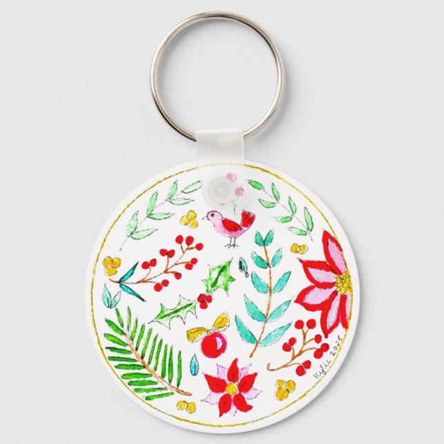 Festliches Ornament Schlüsselanhänger (Vorderseite)