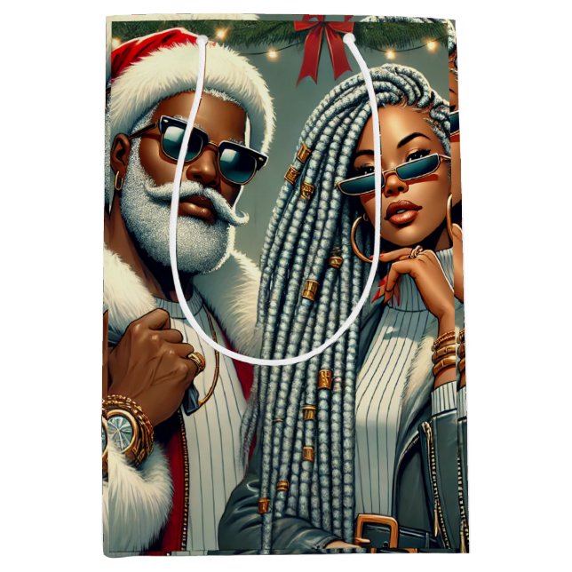 Festliches Party Santa Mittlere Geschenktüte (Vorderseite)