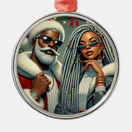 Festliches Party Santa Ornament Aus Metall