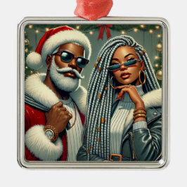 Festliches Party Santa Ornament Aus Metall