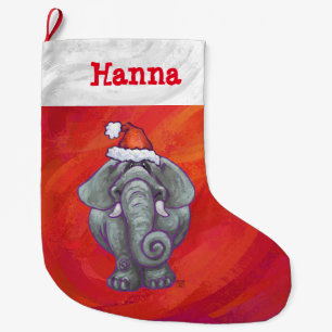 Festliches personalisiertes Elefant-Weihnachten Großer Weihnachtsstrumpf