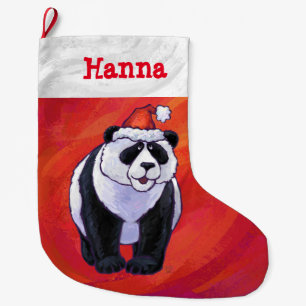 Festliches personalisiertes Panda-Weihnachten Großer Weihnachtsstrumpf