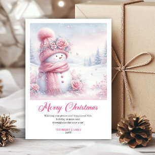 Festliches Pinkmas-Download Winterlandschaft Weihn Feiertagskarte