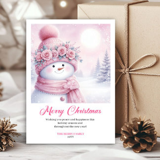 Festliches Pinkmas-Druckbare Weihnachtsgrußkarte f Feiertagskarte