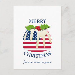 Festliches Pudding mit Patriotic USA FLAG Weihnach Postkarte