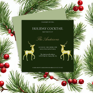Festliches Reindeer Holiday Cocktail Weihnachts-Pa Einladung