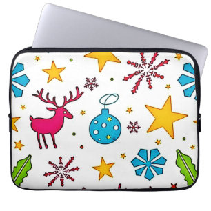Festliches Rentier-Magie-Muster-Design Laptopschutzhülle