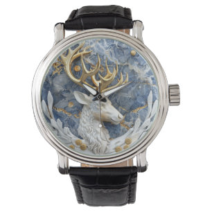Festliches Rentier-Wunderland-Szene Armbanduhr