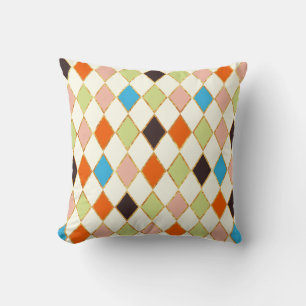 Festliches Retro-Pastell-Diamantmuster Kissen