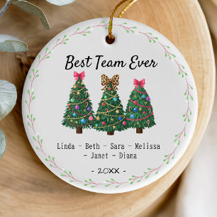 Festliches Rosa Coquette-Kollegen-Geschenk Bestes Keramik Ornament