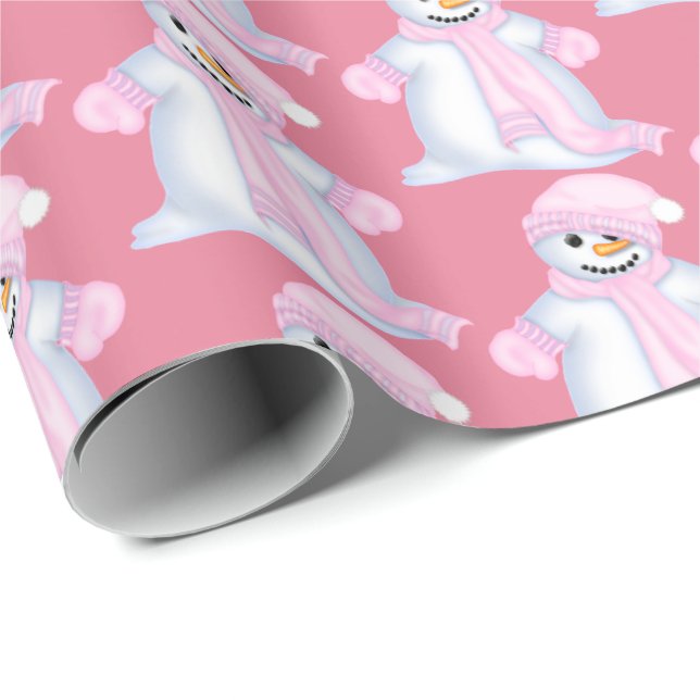 Festliches rosa Snowman WeihnachtsParty mit Geschenkpapier (Rolleneckpunkt)