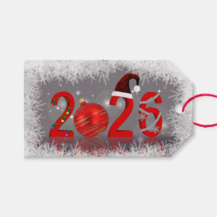 Festliches Rot Frohe Weihnachten 2026 Neujahr Geschenkanhänger