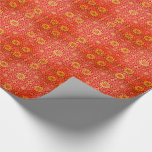 Festliches rotes Goldchinesisches günstiges Muster Geschenkpapier<br><div class="desc">Festlicher roter Goldtraditioneller Chinese-günstiger günstiger Muster-Entwurf.</div>