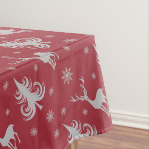 Festliches rotes Weihnachtsmuster Tischdecke