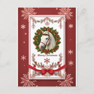 ❤️ Festliches rotes Wintermärchen ❄️ Schneeweißes Postkarte