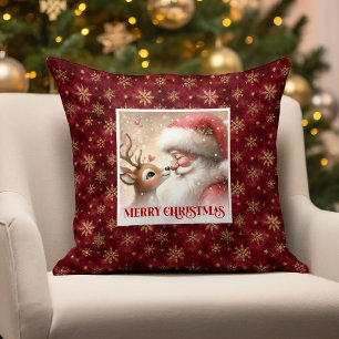 Festliches Santa-Rudolph-Feiertagskissen Weihnacht Kissen