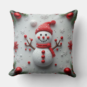 Festliches Schneemann-Design mit Weihnachtsdekorat Kissen