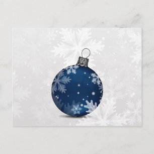 festliches silbernes navyblaues Ornament Feiertags Feiertagspostkarte
