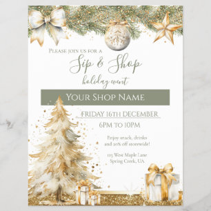 Festliches Sip & Shop Holiday Event Elegantes Mark Flyer