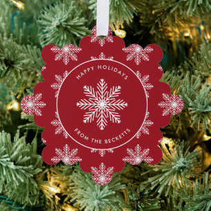 Festliches Snowflake Weihnachts-Foto Ornament Karte