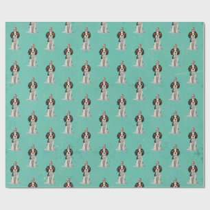 FESTLICHES SPANIEL u. EULE Packpapier
