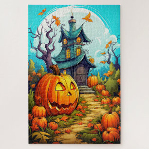 Festliches Spukhaus im Herbst Puzzle