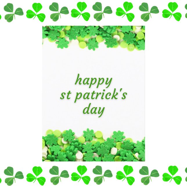 Festliches St. Patrick's Day Kleeblatt Postkarte (Von Creator hochgeladen)