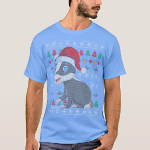 Festliches Tier Honig Dachs Weihnachten Hässliches T-Shirt